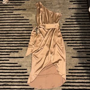 Champagne one-shoulder dress